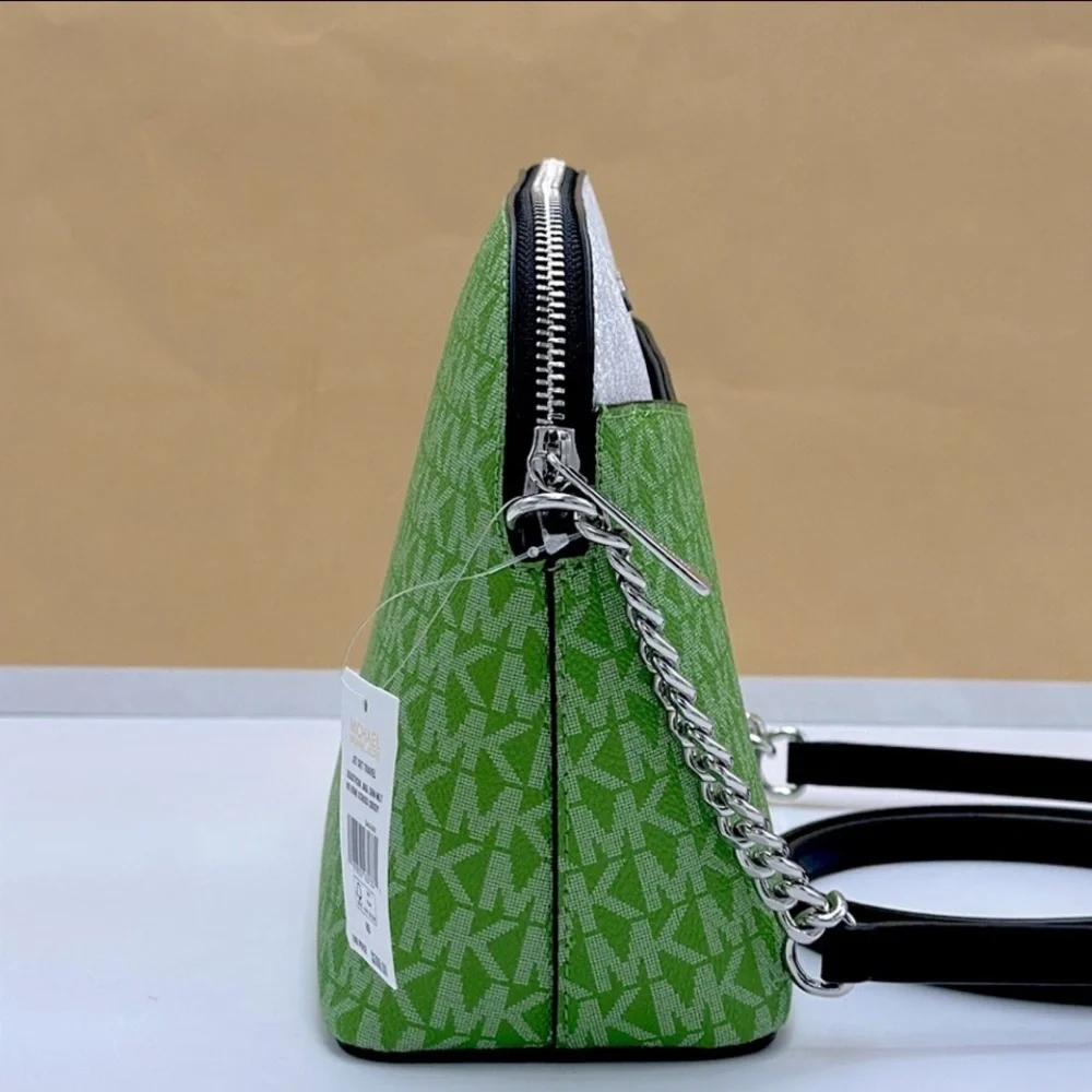 Michael Kors Jet Set Travel Color-Block Signature Logo Crossbody Bag Jangle Gree